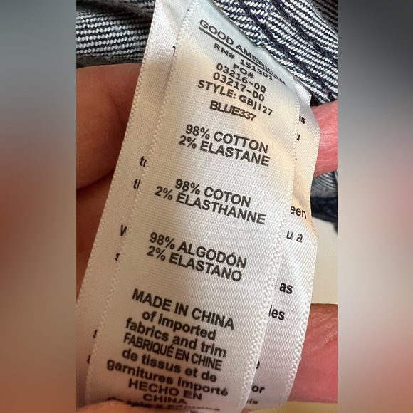 Good American DarkWash 70’s Icon Belted Crop Denim Jacket, Sz 5,  XXL. NWT - Picture 7 of 7